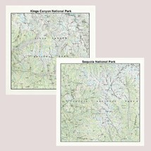 California National Park Bandanna 2-Pack Bundle Sequoia Kings Canyon Map... - $18.04