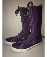 NEW Converse One Star Calf High Women 6 Purple Laces Junior Youth Shoes ... - $341.24 CAD