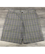 Adidas Golf Shorts Mens Size 38 Tan plaid pockets polyester EUC - £13.83 GBP