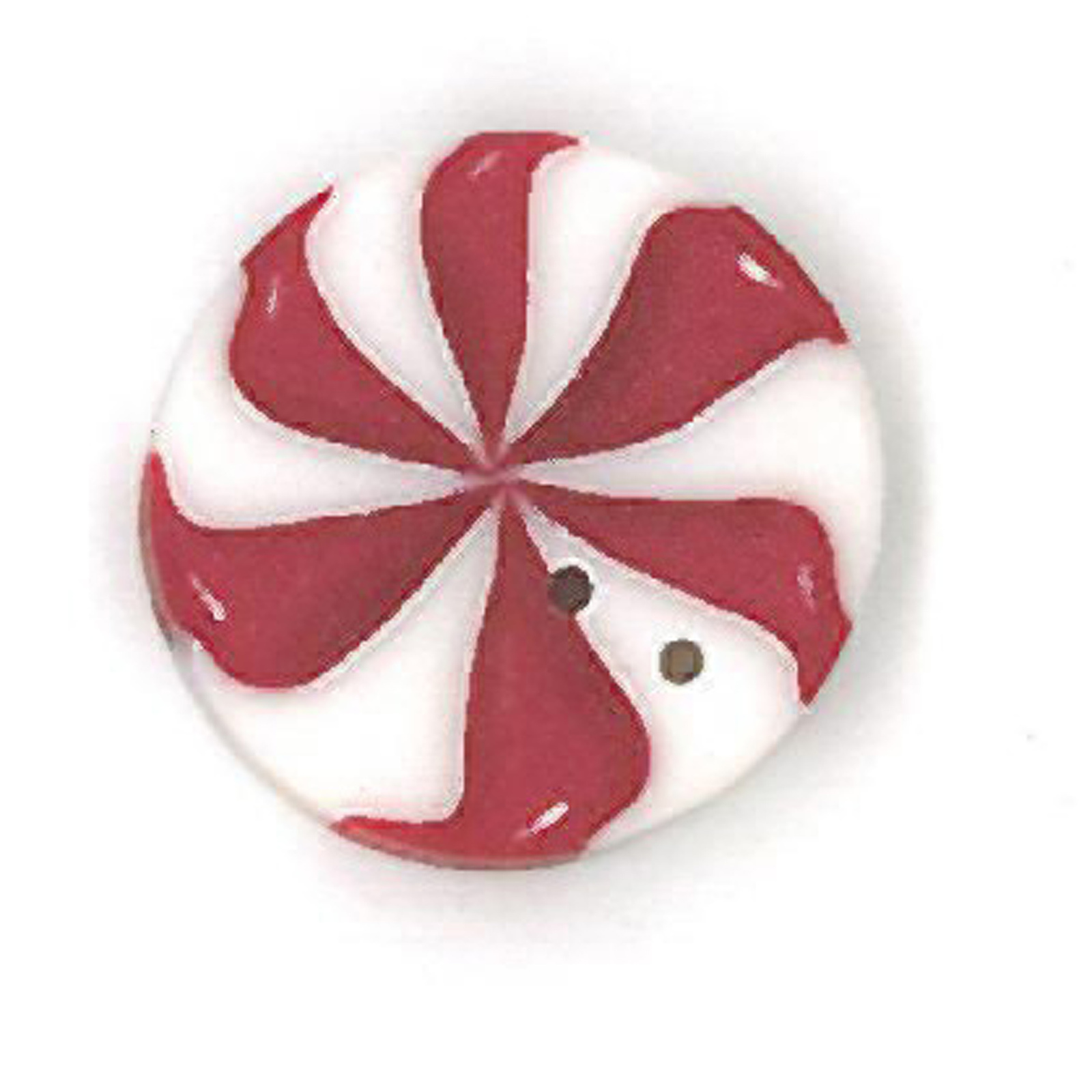 Med Peppermint Swirl nh1067m handmade clay button JABC Just Another Button Compa - $1.80