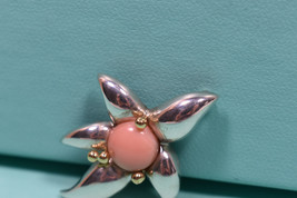 Tiffany &amp; Co Angel Coral Starfish Brooch Pin Rare 18K Gold &amp; Sterling Silver - £494.60 GBP