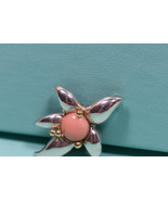 Tiffany &amp; Co Angel Coral Starfish Brooch Pin Rare 18K Gold &amp; Sterling Si... - £494.60 GBP