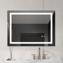32*24 LED Lighted Bathroom Wall Mounted Mirror with High Lumen - £96.29 GBP