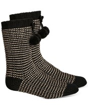 Charter Club Striped Slipper Socks With Faux Sherpa Lining Size S/M Bran... - $13.49