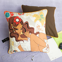 [Candy Girl]Cotton Decorative Cushion 19.7 by 19.7 inches - £23.53 GBP