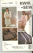 Kwick Sew 1946 Table Runner, Placemat, Apron, Chair Cushions, Tablecloth UNCUT - $9.00