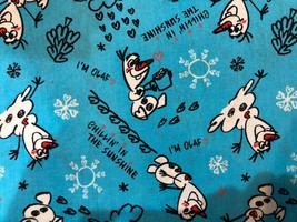 1 YARD &quot;Olaf Sketch&quot; Character Disney Spring Creative Cotton Fabric CP54507 OOP - £18.24 GBP