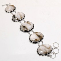 Buffalo Jasper Oval Shape Gemstone Handmade Ethnic Bracelet Jewelry 7-8&quot; SA 1174 - £6.27 GBP
