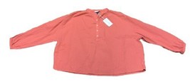 Universal Thread Red Textured Half-Button Up Long Sleeve NWT Size Large - £7.37 GBP