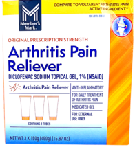 Member&#39;s Mark Arthritis Pain Reliever Topical Gel 1% NSAID 3x150g Tubes ... - $793.15 MXN