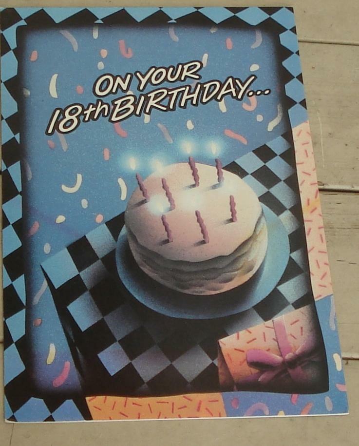 Nice NEVER USED Vintage Happy 18th Birthday Greeting Card, GREAT CONDITION - $1.97