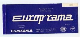 Europ'rama Passenger Ticket Paris to Naples 1965 Issued by Cityrama - $17.82