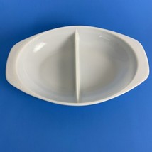 PYREX White Milk Glass Divided Casserole Serving Dish 1063  1.5 Quart No... - £16.12 GBP
