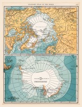 11214.Decor Poster.Room Interior designer wall.Vintage 1927 Map.North South Pole - £13.62 GBP+