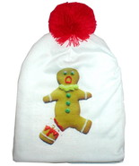 SCARED GINGERBREAD MAN WINTER HAT BEANIE FUN ACCESSORY TO UGLY CHRISTMAS SWEATER - $24.74