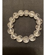 Glass Beaded Bracelet With Etched Dragons &amp; Buddha 50 Grams 10mm. - $13.67 CAD