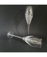 Set of 2 Pier 1 Reflections Crackle Champagne Flutes 10&quot; Glasses - $28.04