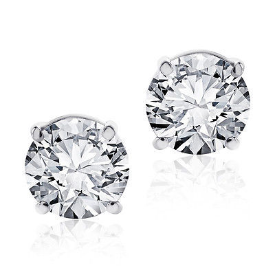 Primary image for 1.00 CT ROUND BRILLIANT CUT PUSHBACK BASKET STUD EARRINGS SOLID 14K WHITE GOLD