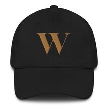 Initial Hat Letter W Baseball Cap Embroidered Hat Black - £22.98 GBP