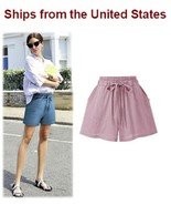 Loose Wide Leg Ladies Short, Poly/Spandex, Lavendar Only, Casual Style, ... - $21.92 CAD