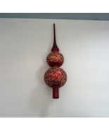 Retro made in the USA glass treetop ornament majestic holiday red gold g... - $366.59 MXN