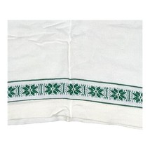 Vintage Woven Hand Tea Towel Natural linen Green Starburst 23”x17” Kitch... - £10.97 GBP