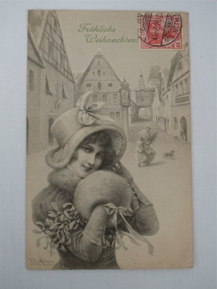 Raimund Ritter RR Von Wichera Artist Signed German Christmas Postcard - $39.59