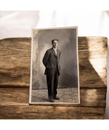 Studio Portrait Young Man Standing Suit Tie Kruxo Divided Back RPPC 1900... - $364.81 MXN