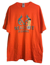 Delta REALTREE Fishing Mens S/S Orange T Shirt Size X-Large 46-48 - £10.35 GBP