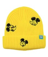 Disney Artist Series Rafael Faria Mickey Mouse Yellow Winter Knit Cap Be... - £23.32 GBP
