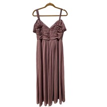 Long V-neck Poly Chiffon Bridesmaid Dress with Front Slit B2 Jasmine Des... - $65.71 CAD