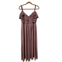 Long V-neck Poly Chiffon Bridesmaid Dress with Front Slit B2 Jasmine Des... - £37.70 GBP