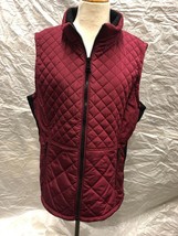 Women&#39;s Andrew Marc Red Quilted Vest Jacket Full Front Zip, zip pockets SizeXL - £23.27 GBP