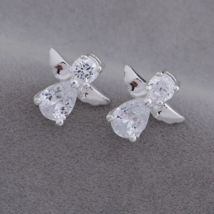 Crystal Angel Stud Earrings Sterling Silver - £9.03 GBP