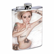 Nude Tattoo Girl D1 8oz Hip Flask Stainless Steel Sexy Lady in the Bed - £11.85 GBP