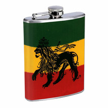 Rasta D5 8oz Hip Flask Stainless Steel Reggae Lion Jamaican Colors Leaf - £11.62 GBP