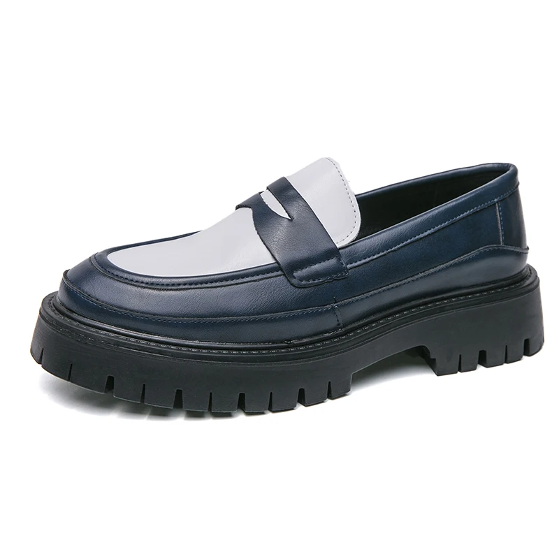 Men Handmade Leather Shoes Platform Loafers Fashion Luxury Slip on Mocas... - $115.69