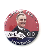 Labor Union for Walter Mondale AFL CIO Button Election Campaign Pin 3.5&quot;... - £9.43 GBP