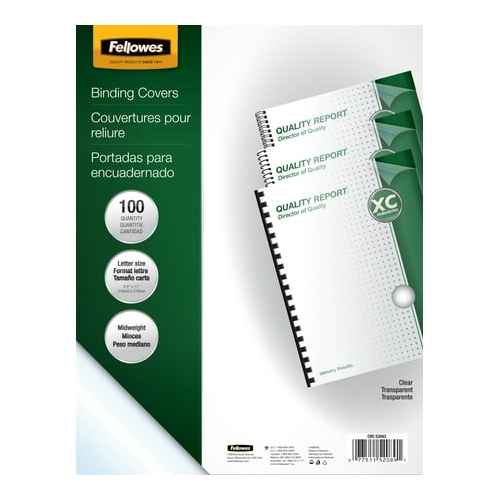 Fellowes 52089 BINDING COVERS CRYSTALS CLEAR LTR SIZE 1 - $68.68