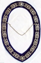 Masonic Regalia Past Master New Gold Metal Chain Collar Black Velvet Cp Made - £68.11 GBP