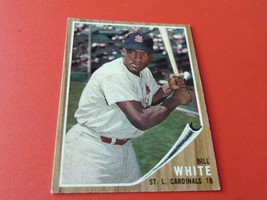 1962 Topps # 14 Bill White Cardinals Baseball Vg + / Ex !! - £31.59 GBP