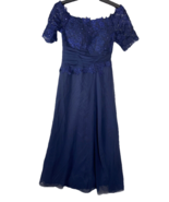 Jaeden Navy Blue Formal Lace Chiffon Dress Size 14 Bling Mom Of Bride NWT - $84.44 CAD
