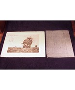 1930&#39;s Olympia Washington Delta O Smyth Tugs and Barges Christmas Etching - $14.95