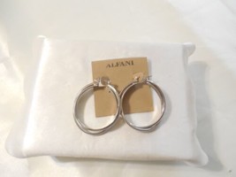 Alfani !-3/4&quot;&quot;Silver Tone Double Hoopl Earrings A770 $32 - £10.61 GBP