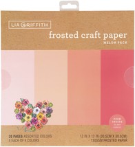 Frosted Craft Tissue Paper 12&quot;X12&quot; 20/Pkg-Melon-Pinks - £17.32 GBP
