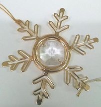 24K Gold Plated Snowflake Ornament with Swarovski Crystal Elements - $24.74