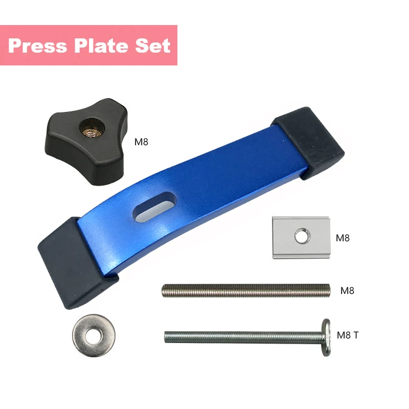 wor T Track Slider M8 T Screw M8 Nut Saw Table Acting Hold Down Clamp fo... - $66.55