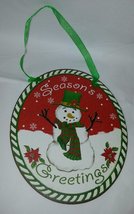 Giftcraft Rustic Oval Christmas Tin Ornament (Seasons Greetings) - £5.44 GBP