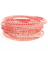 10 Clear with Red Recycled Flip Flop Bracelets Hand Made in Mali, West A... - £3.97 GBP