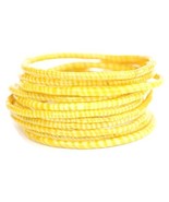 10 White with Yellow Recycled Flip Flop Bracelets Hand Made in Mali, Wes... - £7.14 GBP